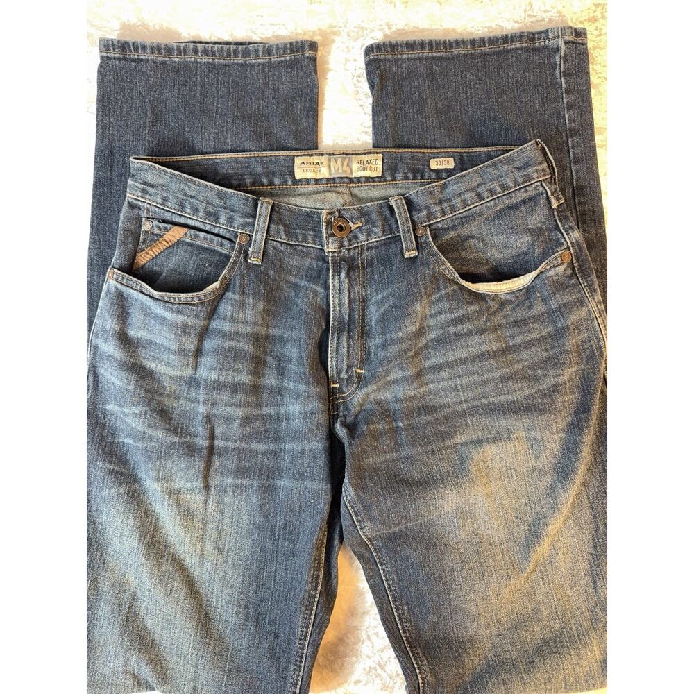 Ariat M4 Legacy Relaxed Boot Cut Jeans Mens 33x38 Dark Wash Western Cowboy